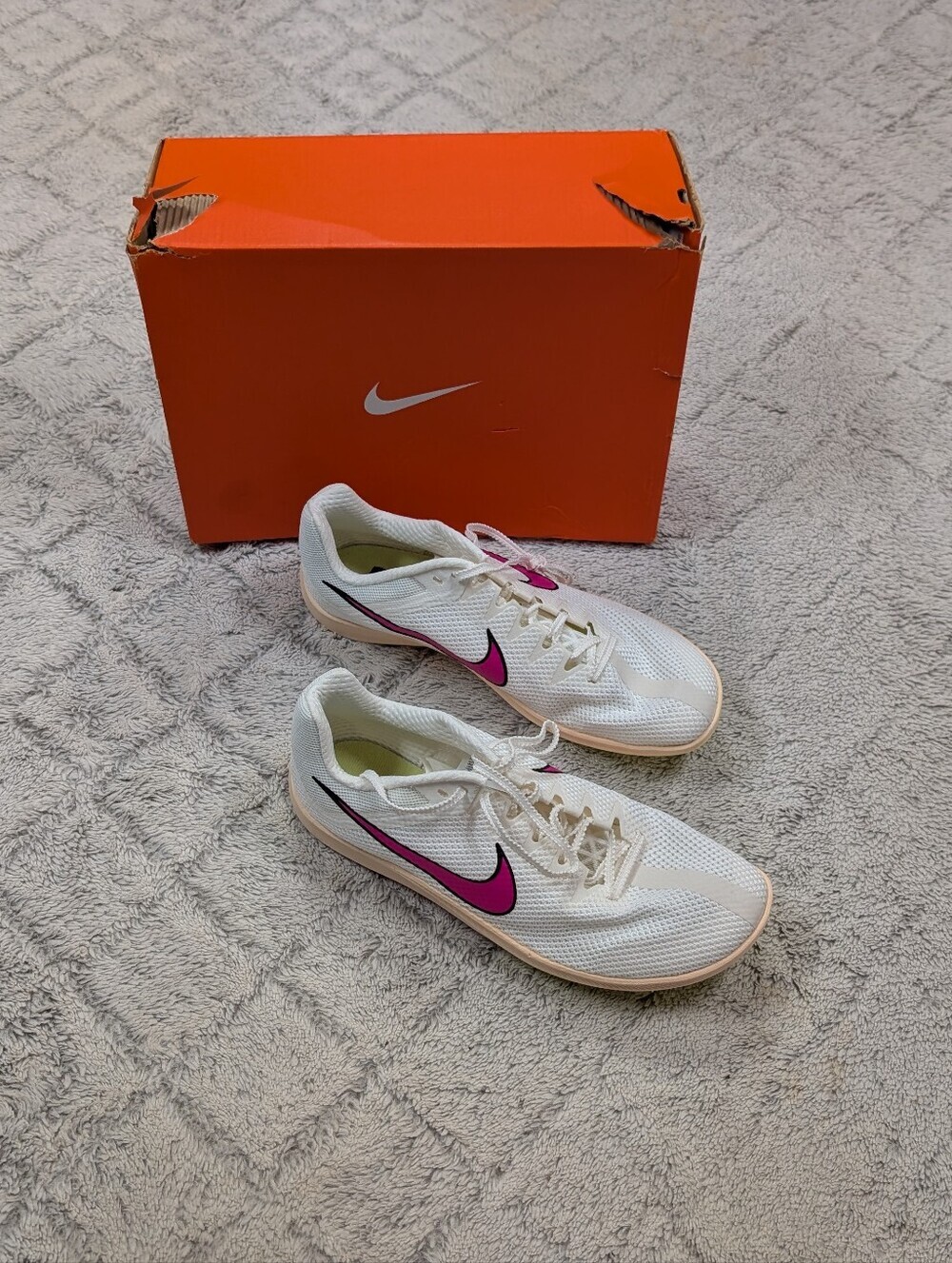 Nike Zoom Rival Sail Fierce Pink Track Field Distance Spikes Mens 9 DC8725-101